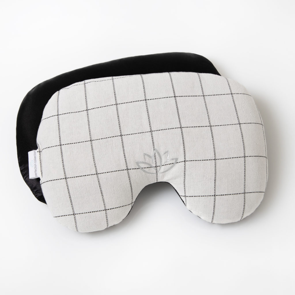 White and Black Modern Check Migraine Relief Eye Pillow