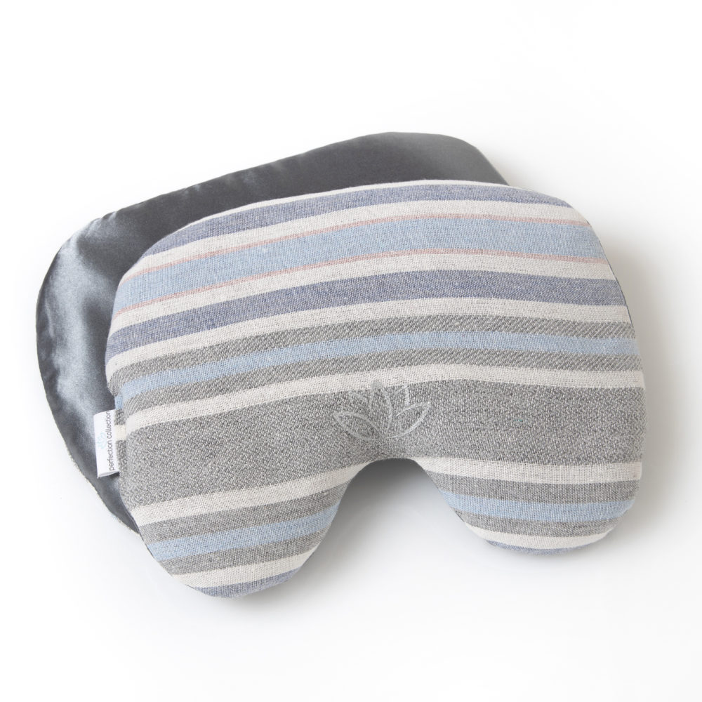 Blue Grey Ivory Stripe Migraine Relief Eye Pillow