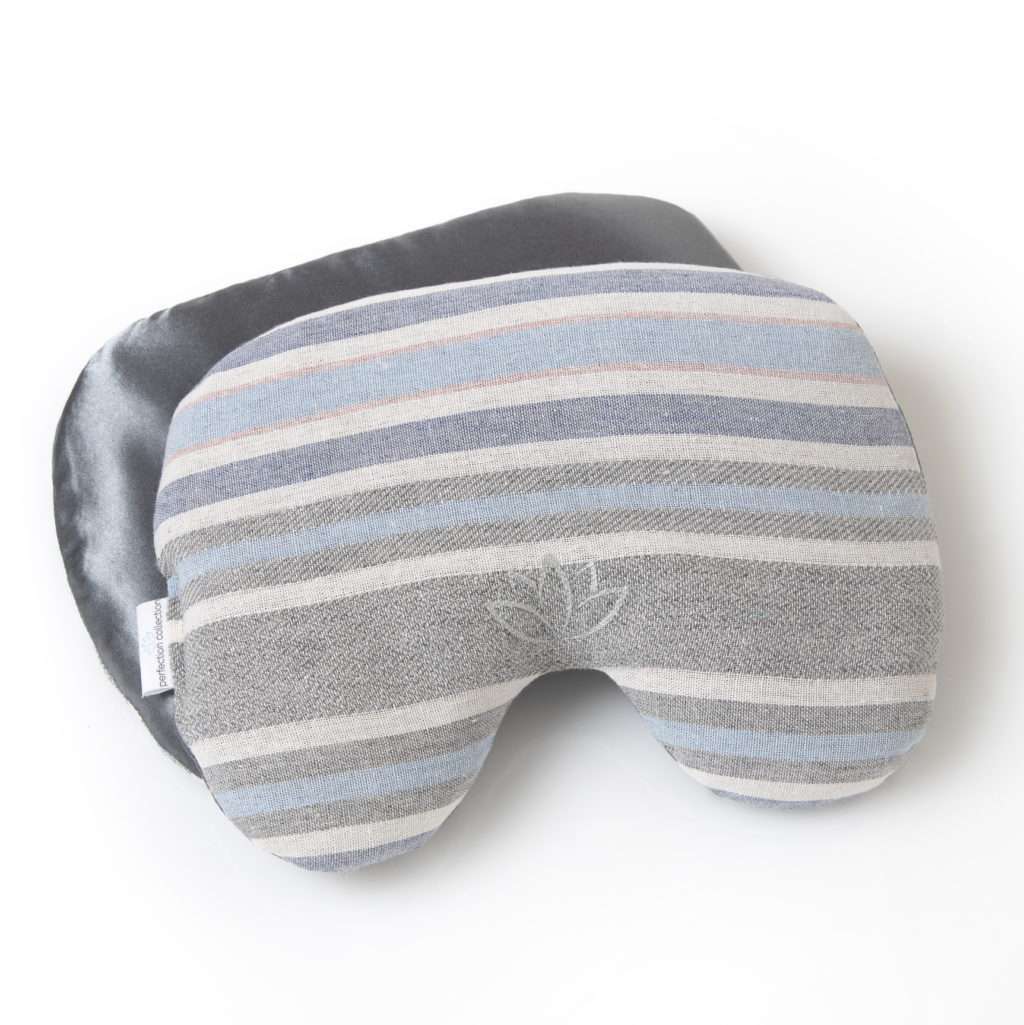 Blue Grey Ivory Stripe Migraine Relief Eye Pillow